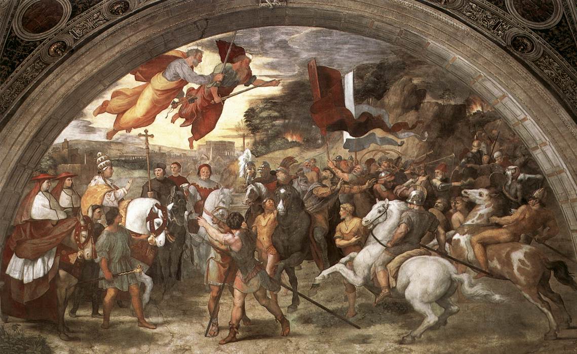Raphael painting of Leo I repulsing Attlla