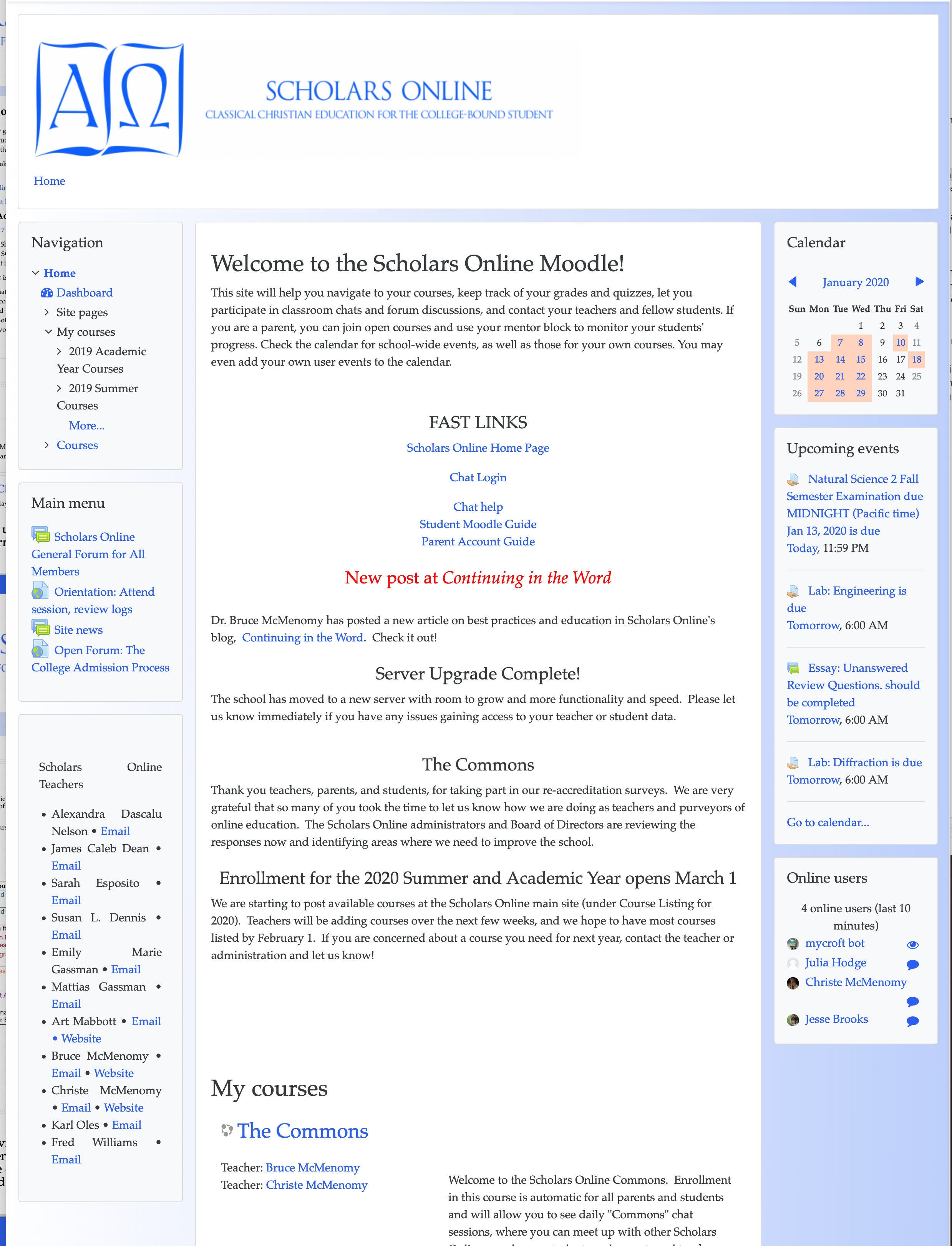 Moodle HomePage